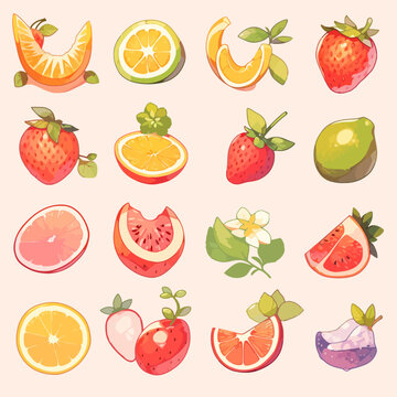 Individual Fruit Vectors, Multiple Fruit Images