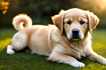 golden retriever dog. Generative AI