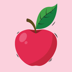 Red apple with leaf