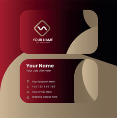 Simple and modern vector business card with abstract shape
