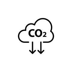  Carbon emissions reduction icon flat illustration on white background..eps