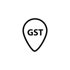 Goods and Service Tax acronym GST, vector flat illustration on white background..eps