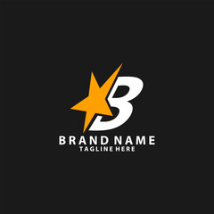 letter B monogram star design logo