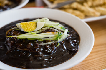 JJajangmyeon is Korean Noodle with Black Sauce - Korean Food