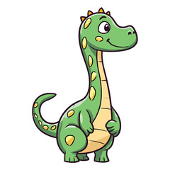 Fototapeta premium Playful Prehistoric: Cute Brachiosaurus Dinosaur Illustration