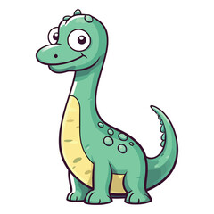 Fototapeta premium Playful Prehistoric: Cute Brachiosaurus Dinosaur Illustration