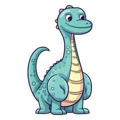 Fototapeta premium Playful Prehistoric: Cute Brachiosaurus Dinosaur Illustration