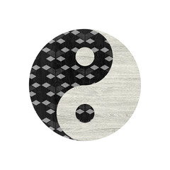 yin yang art colorful design illustration wood texture.