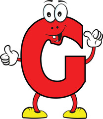 English G alphabet creative cartoon character 