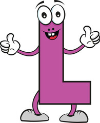 English L alphabet creative cartoon character 