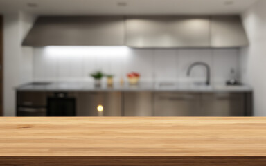 Wooden board empty table background. kitchen background