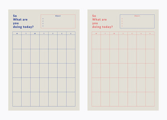 set of 2 So what are you doing  today planner. (Spring)