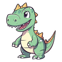 Obraz premium Roaring Cuteness: 2D Illustration of a Charming Allosaurus