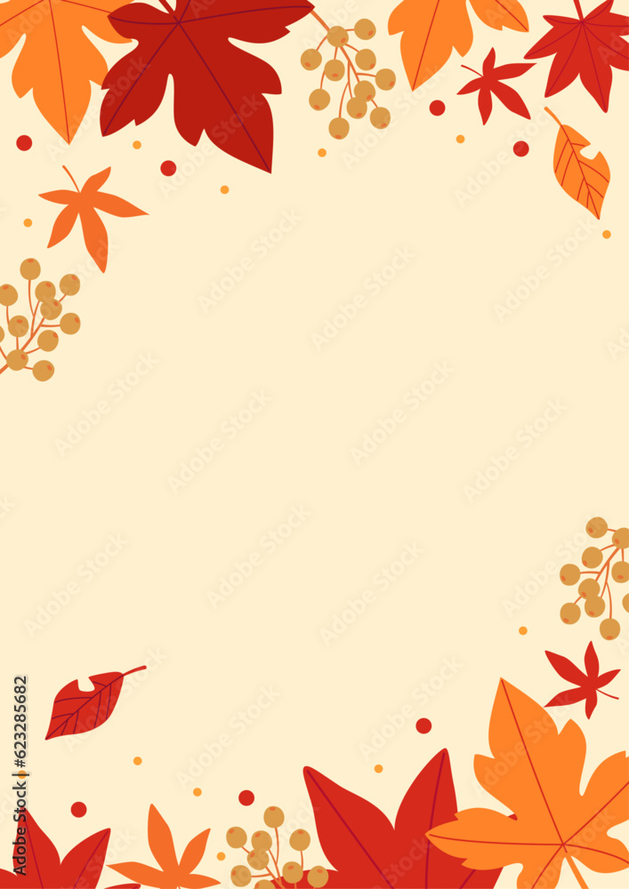 Canvas Prints background material designed with autumn leaves and nuts