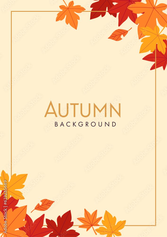 Canvas Prints background material designed with autumn leaves and nuts