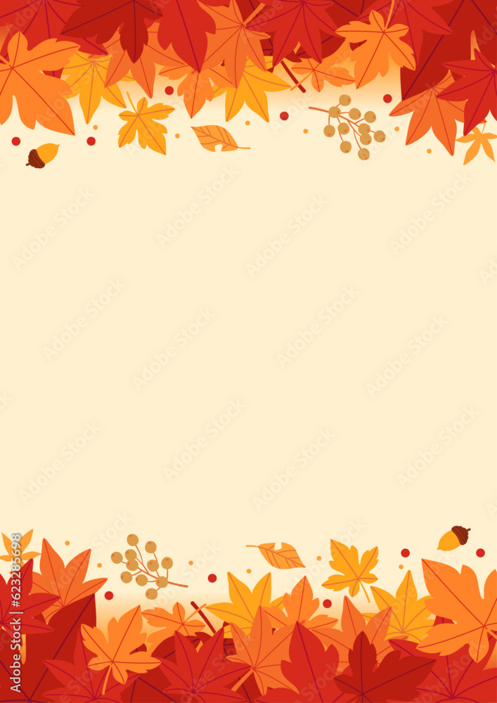 Canvas Prints background material designed with autumn leaves and nuts