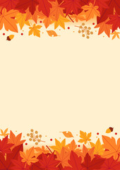 Obraz premium Background material designed with autumn leaves and nuts