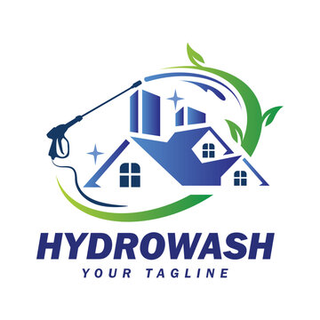 Hydrowash logo design template. Pressure washing elegent logo design.