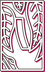 カラーシャドウミニ花札　霜月　栃　11月　赤短　短冊　栃に短冊