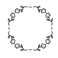 Floral flower frame images line doodle png.