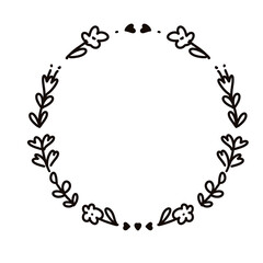 Floral flower frame images line doodle png.