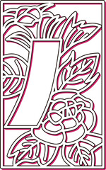 カラーシャドウシンプル花札　水無月　牡丹　青短　6月　牡丹に青短