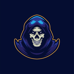 Grim head esports logo mascot