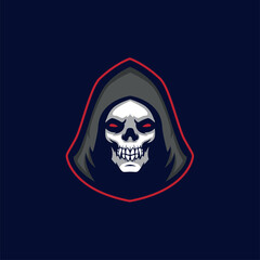 Grim head esports logo mascot