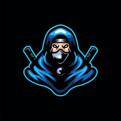 Ninja mascot logo esports illustration