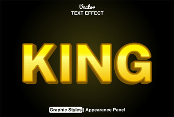 king text effect with yellow color graphic style and editable.