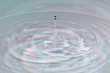 水面に落ちる水滴.