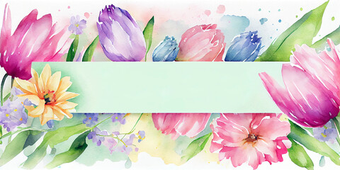 Spring floral banner