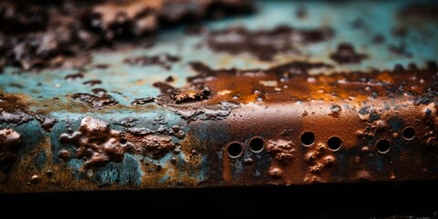 Macro Rusted Metal Texture Photography AI Generated