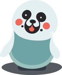 Cute seal cartoon wearing a Halloween ghost costume.