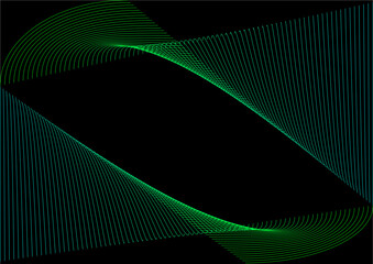abstract line green in black background