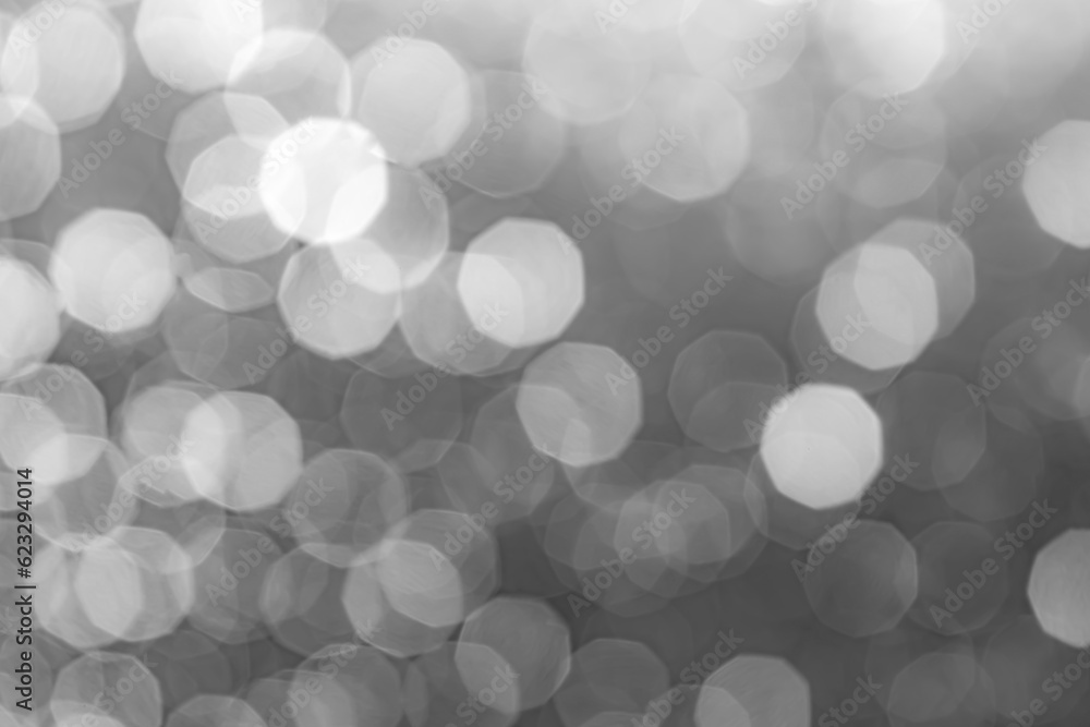 Poster abstract gray background with blurred bokeh light. beautiful gray black white bokeh out of focus bac