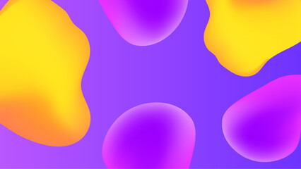 Liquid purple yellow and purple background design. Fluid gradient shapes composition. Futuristic design posters.