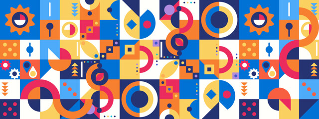 vector colorful mosaic background flat design