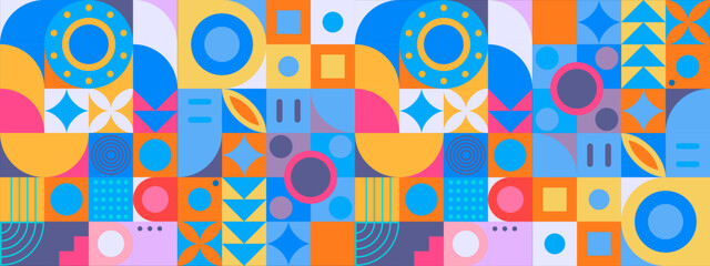 vector flat mosaic horizontal business card template