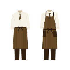 Types of apron sets. template of uniform, Vector illustration isolated on white background