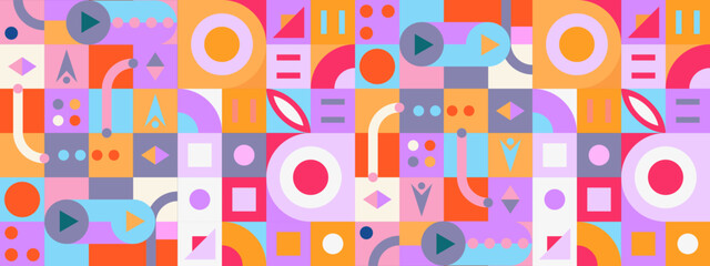 vector flat mosaic background with geometric shapes