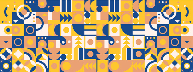 vector flat mosaic horizontal business card template