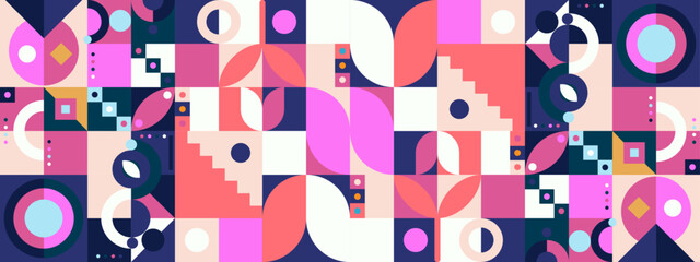 vector flat mosaic background with geometric shapes