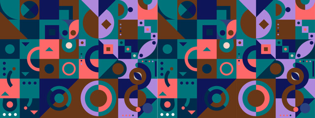 vector flat mosaic horizontal business card template