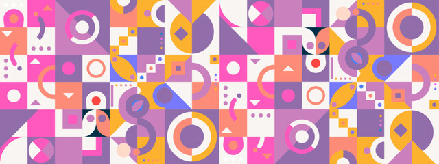 vector flat mosaic background with geometric shapes