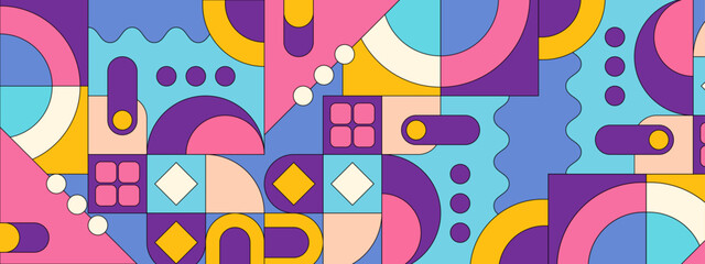 vector flat mosaic background with geometric shapes