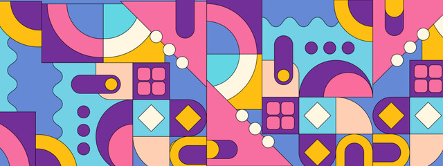 vector flat mosaic horizontal banners