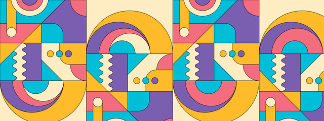 vector flat mosaic background with geometric shapes