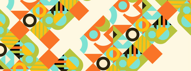 vector flat design geometric and mosaic pattern