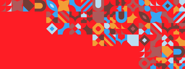 vector colored geometric mosaic tile background